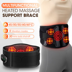 Elastic Waist Support Belt with Red Light Massage