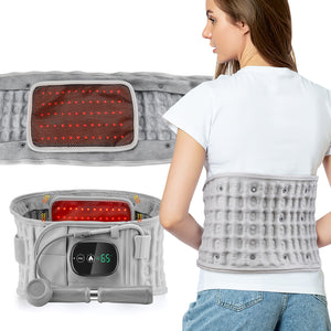 Inflatable Back Massage Support Belt with LED Red Light