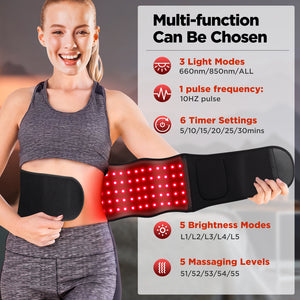 660nm & 850nm Red Light & Infrared Light Support Belt