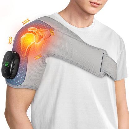 Heated Shoulder Wrap Massager Cordless Electric Shoulder Heating Pad for Neck with Massage 3 Heat & Vibration