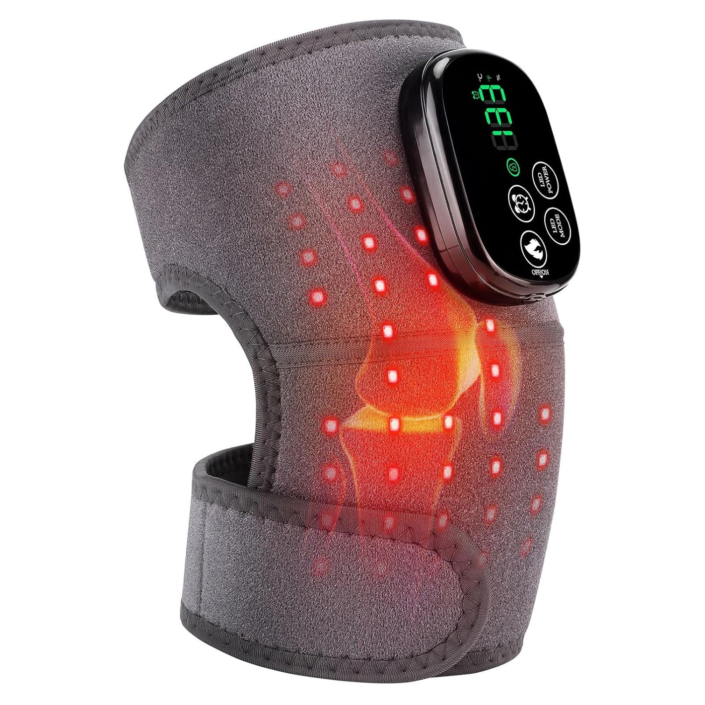 Cordless Heated Knee Brace with Heat and Red Light, 660nm&850nm Rechargeable Light Belt Shoulder Support Brace Wrap Wearable Knee Shoulder Elbow Heating Pad with 5000mAh Battery