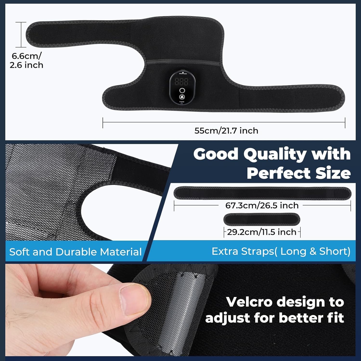 NORTHERN BROTHERS Heated Knee Brace to Keep Knee Warmers, Heated Knee Massagers for Pain Relief, Portable Knee Heating Pad Brace for Shoulder or Elbow