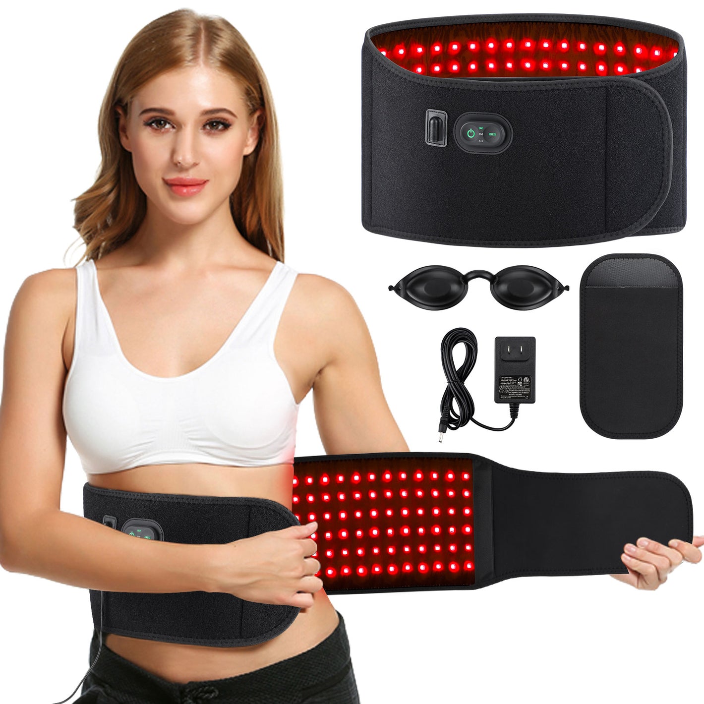 660nm & 850nm Red Light Therapy Waist Belt (12V Direct Plug )