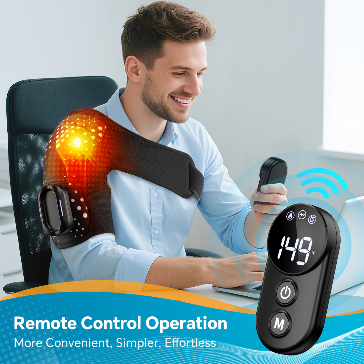 Vibrating Pad Remote Heating Vibration Shoulder Wrap Pad with Remote Control